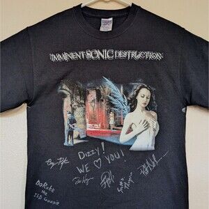 Imminent Sonic Destruction T-Shirt Signed By Band Recurring Themes Autographed